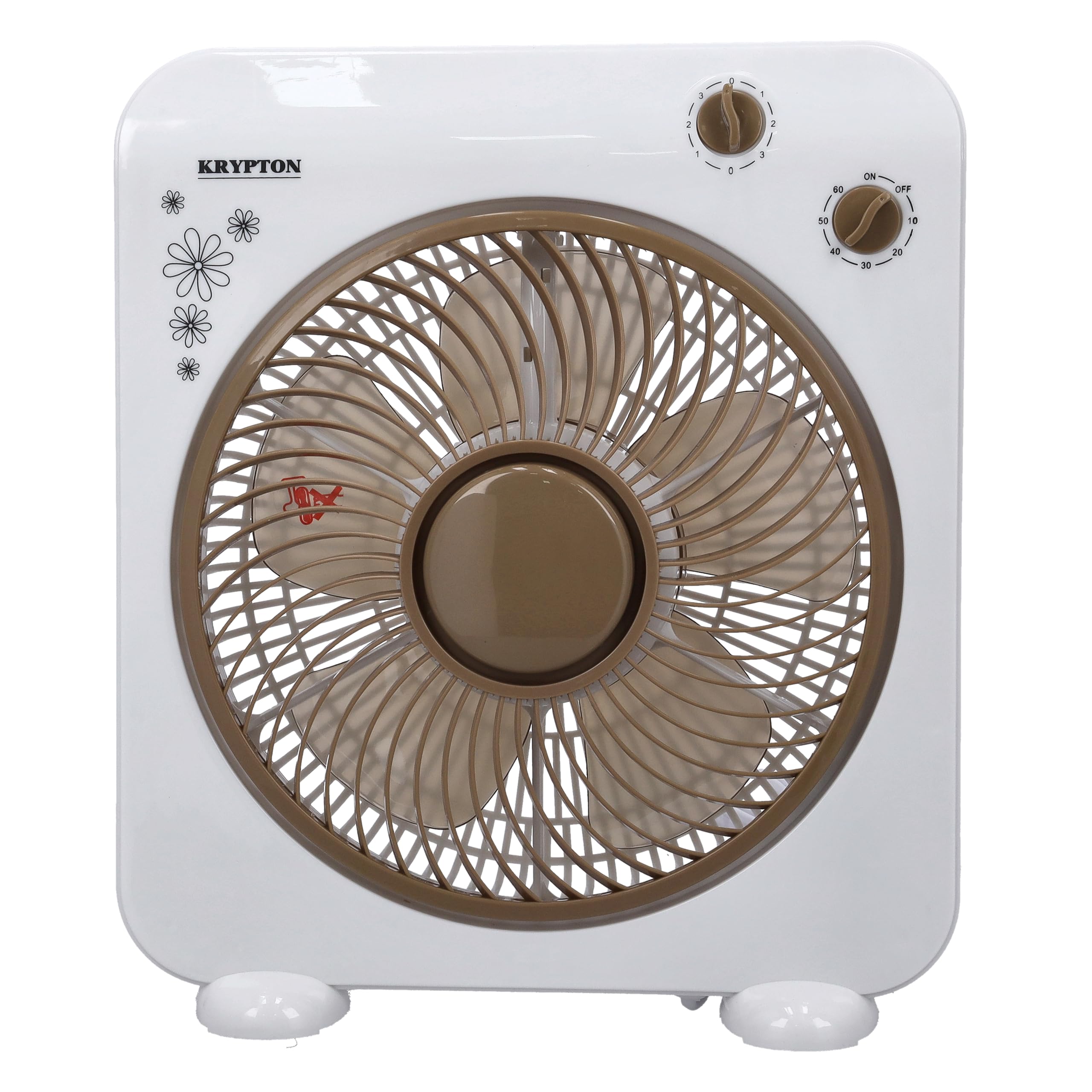10'' Box Fan - Powerful Personal Desk Box Fan With Copper Motor | Table Fan for Office, Home (3 Speed) Fan Guard With 60 Minutes Timer