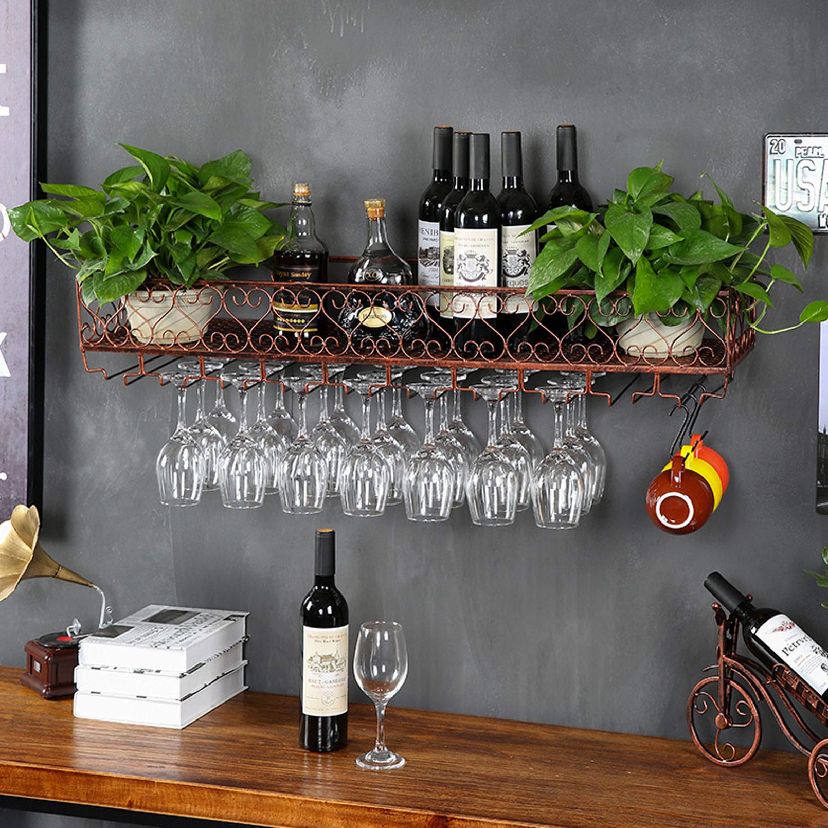 ワイングラスホルダーUSA ワインキャビネット ディスプレイ