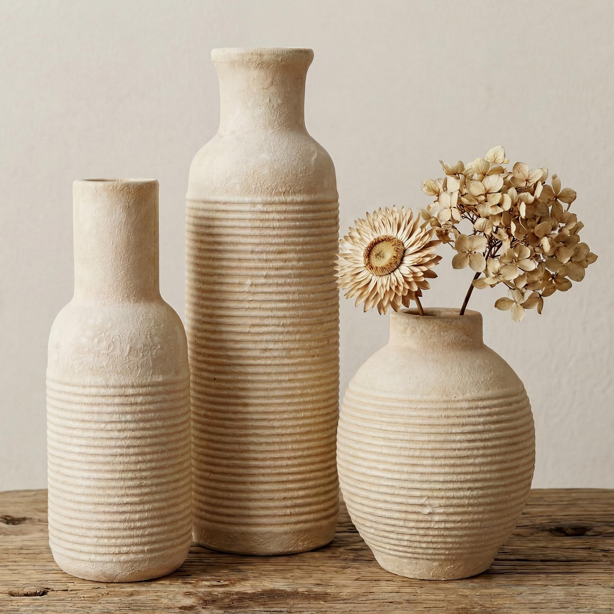 Rustic Ceramic Vase Set of 3