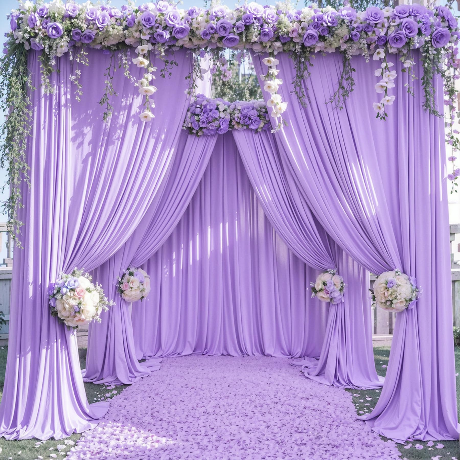 20ft x 15ft Lavender Wrinkle Free Backdrop Curtains for Wedding Party Lilac Backdrops Curtain Drapes Fabric Decorations Photo Back Drop Cloth for Baby Shower Photography Stage Reception