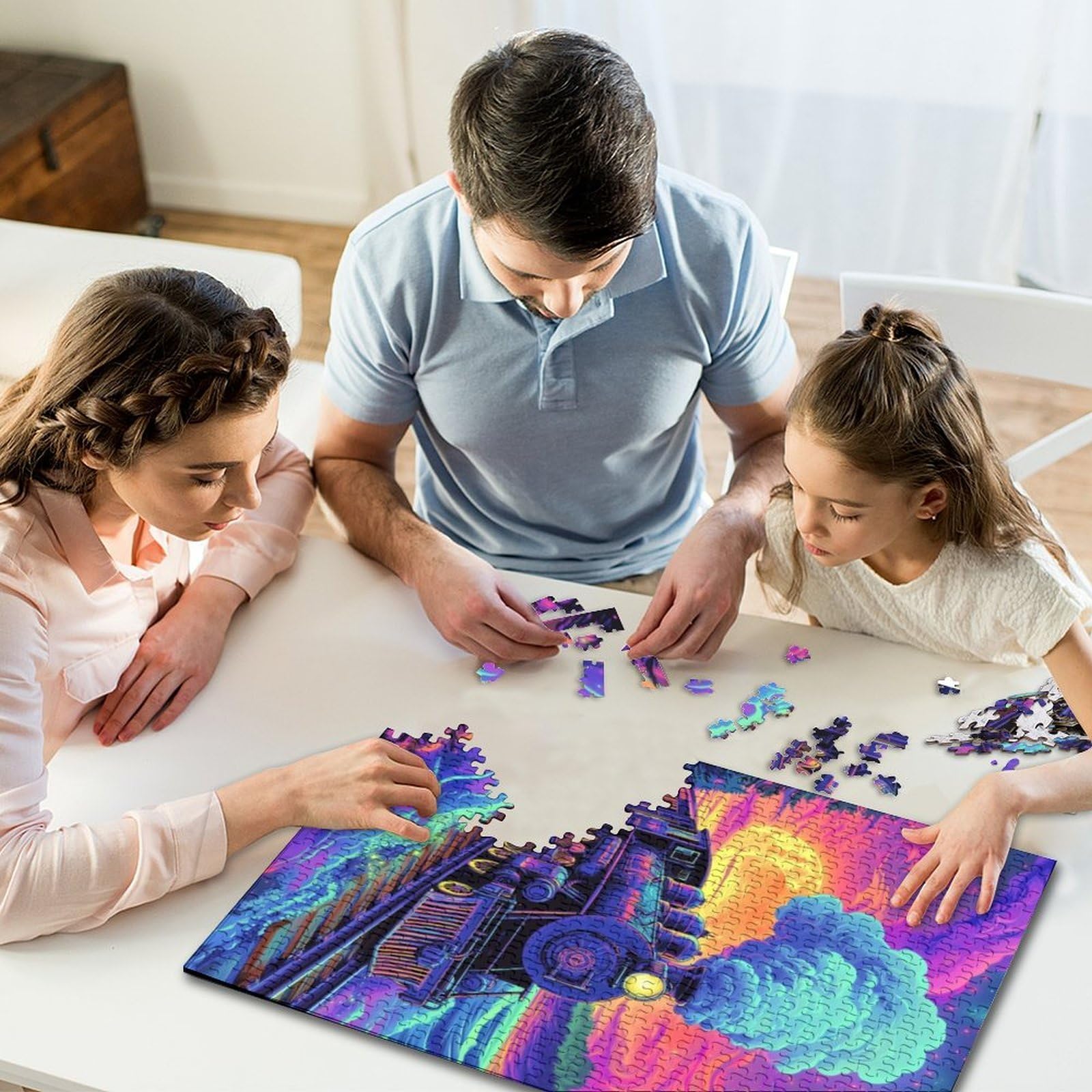 Steam Train Jigsaw Puzzles for Adults Kids Interesting Puzzles 1000 Pieces Impossible Puzzle Home Decoration Gifts 38x26cm/1000pcs - Image 7
