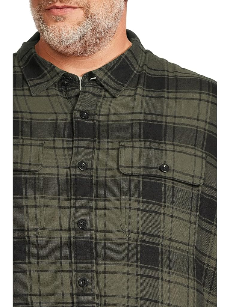 Gray L.L.Bean Fleece-Lined Flannel Shirt Traditional Fit