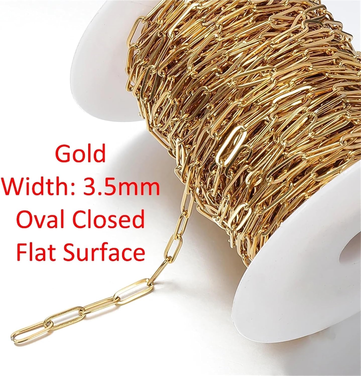 Metal Iron Necklace Chains 3pcs 2Meters Stainless Steel Jewelry Accessories Chains No Fade Gold Color Chain for Jewelry Making DIY Craft Supplies(A-Gold 4x12mm)