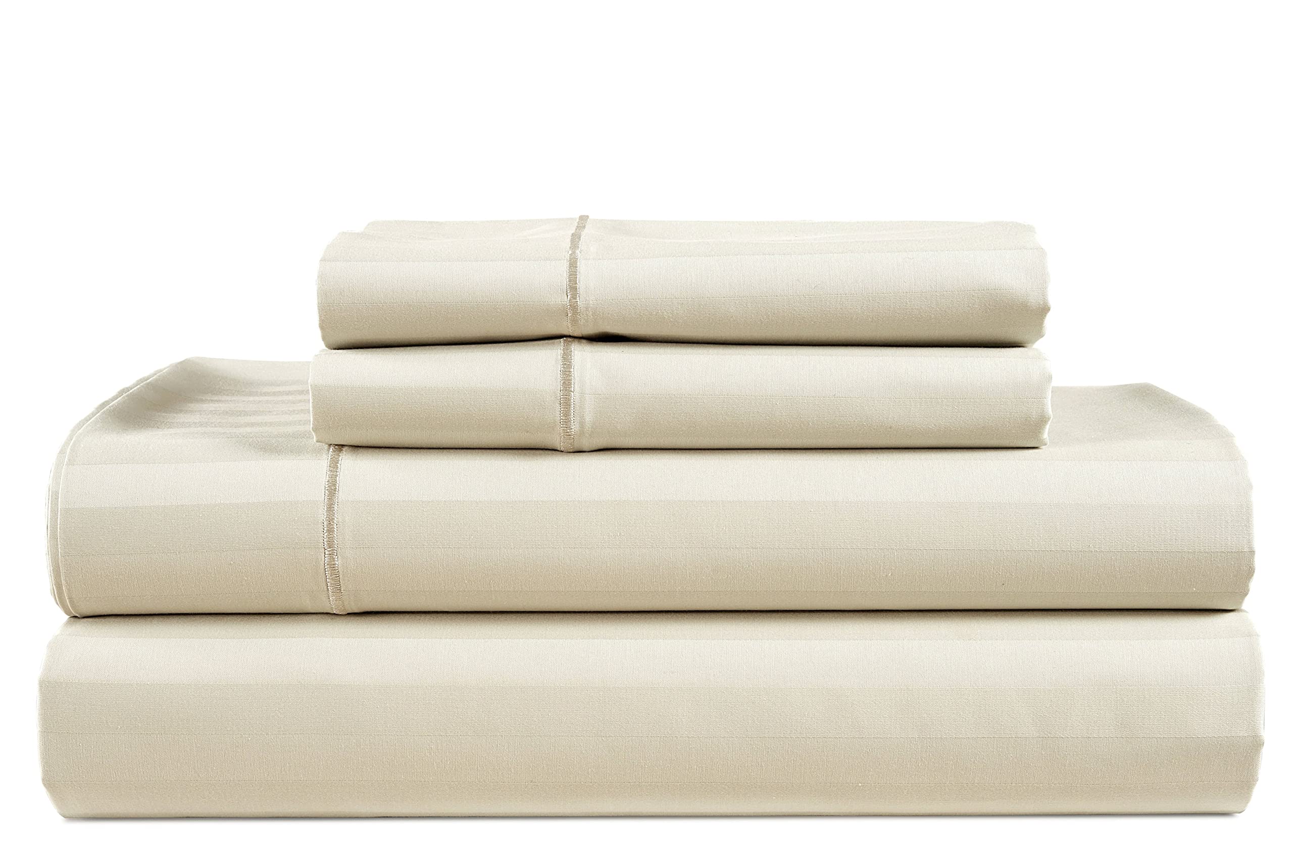 100% Egyptian Cotton Sheet Set Queen Size – Silky Sateen Weave Queen Sheet Set for Winter Sleep Comfort, 15" Snug Fit Deep Pocket, Breathable & Durable, Hotel-Quality Soft Luxury You Can Feel - Taupe — view 43