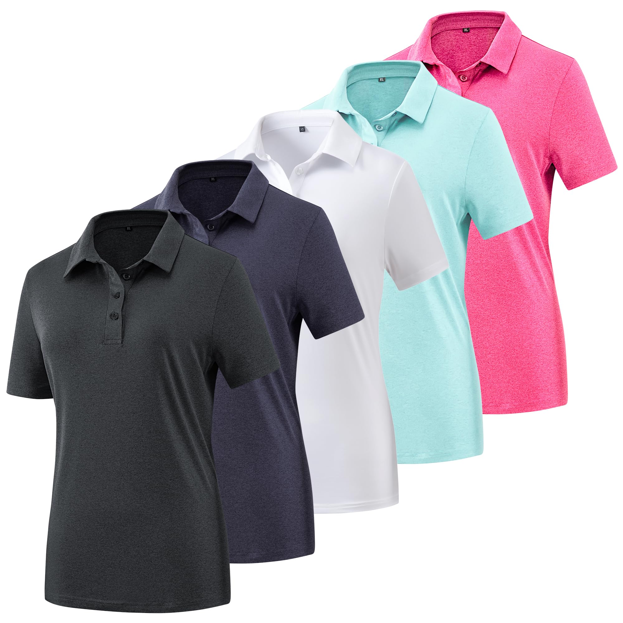 Women's Golf Polo Shirts Lightweight Moisture Wicking Short Sleeve Shirt Quick Dry Athletic Tennis Tops