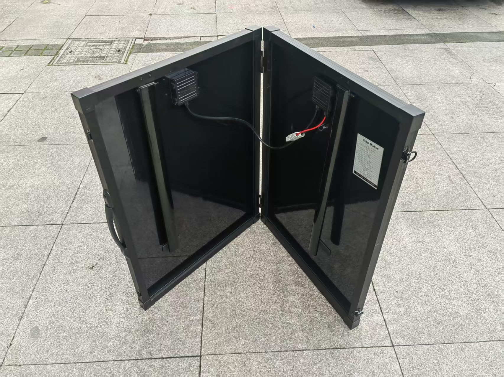 ShanxingG-Horse - Pannello solare pieghevole, 100 W, 20 V, monocristallino, nero, con supporto integrato, leggero, per alimentazione fuori rete