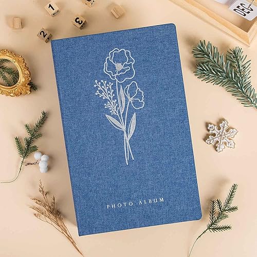 Vista 190 de Lanpn Álbum de fotos de 4 x 6 pulgadas, 600 bolsillos, cubierta de lino, álbumes de imágenes grandes con capacidad para 600 fotos horizontales