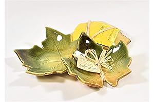 Earthen Vessels Pottery, 3 Piece Thimble Berry Leaf Tea Coaster Ring Dish, Handmade