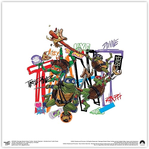 Miniatura 1 de Trends International Gallery Pops Nickelodeon Teenage Mutant Ninja Turtles Mutant Mayhem - Arte de pared de poder de tortuga de la hermandad,