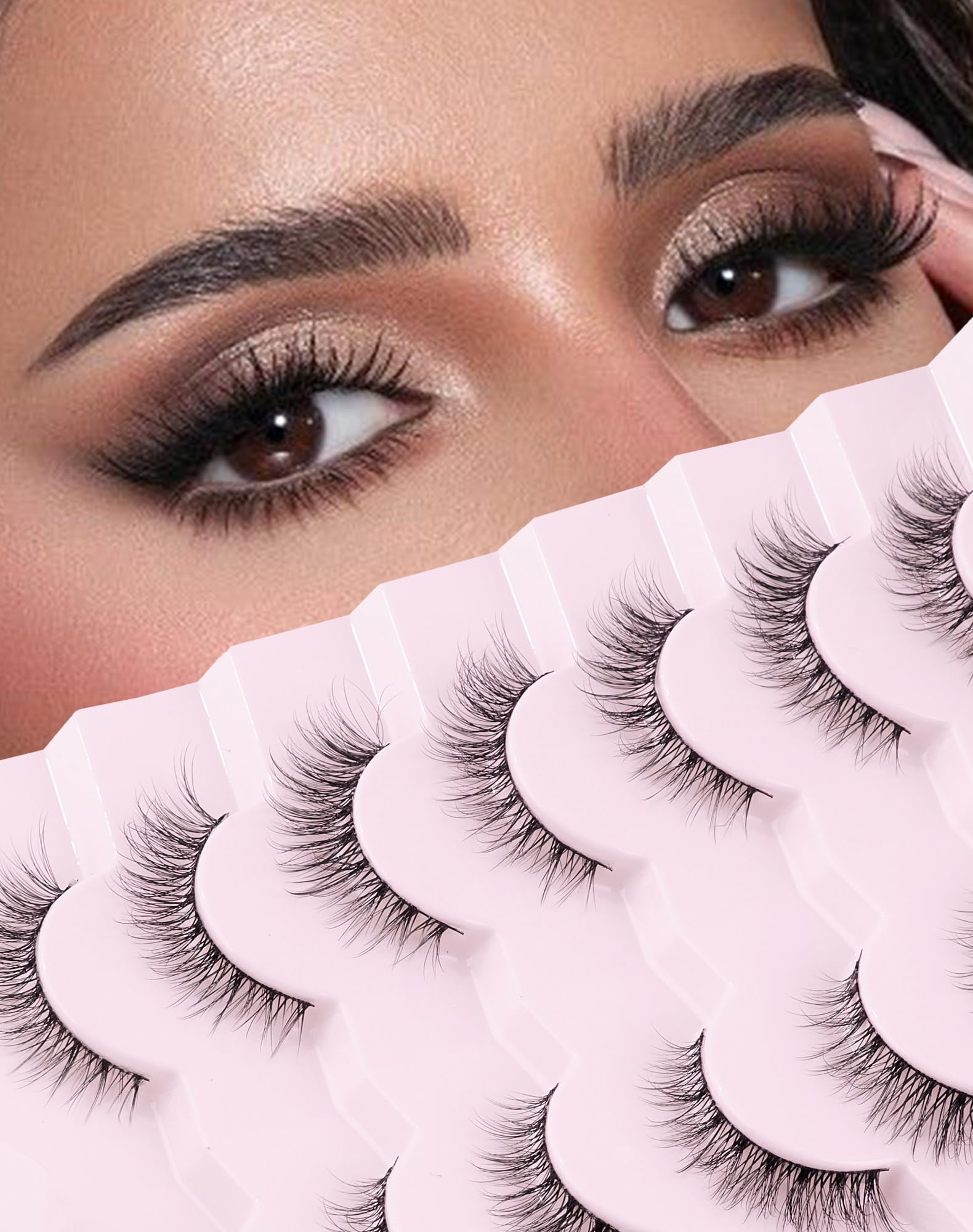 Frihappy Wispy Lashes Natural Eyelashes Fake Eyelashes Natural Lashes False Eyelashes Natural Eye Lashes Mink Lashes FRH-2