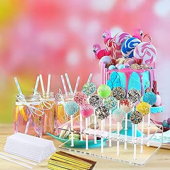 エレガントな4段アクリル製ロリポップ＆ケーキポップディスプレイスタンド ★ エレガントな4段アクリル製ロリポップ＆ケーキポップ