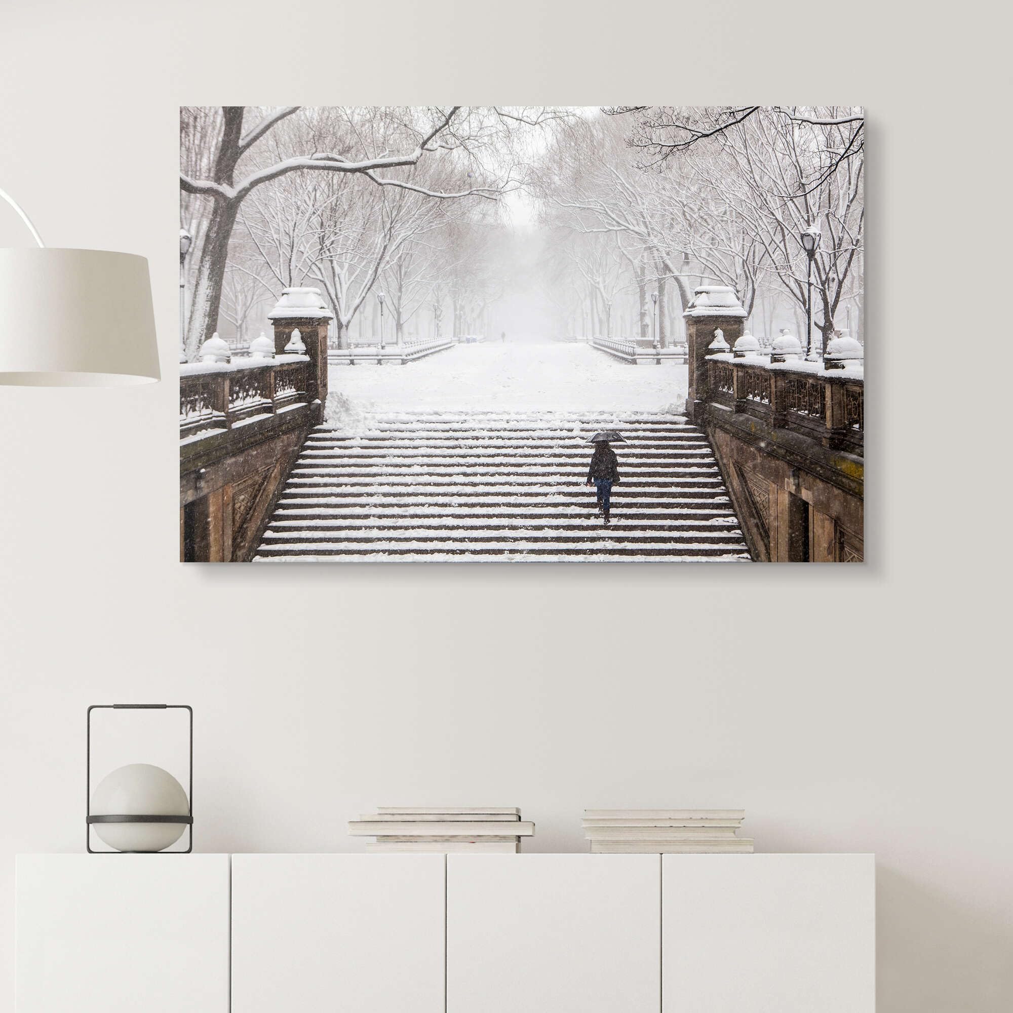 Posterlounge L'hiver à Central Park Tableau en verre acrylique