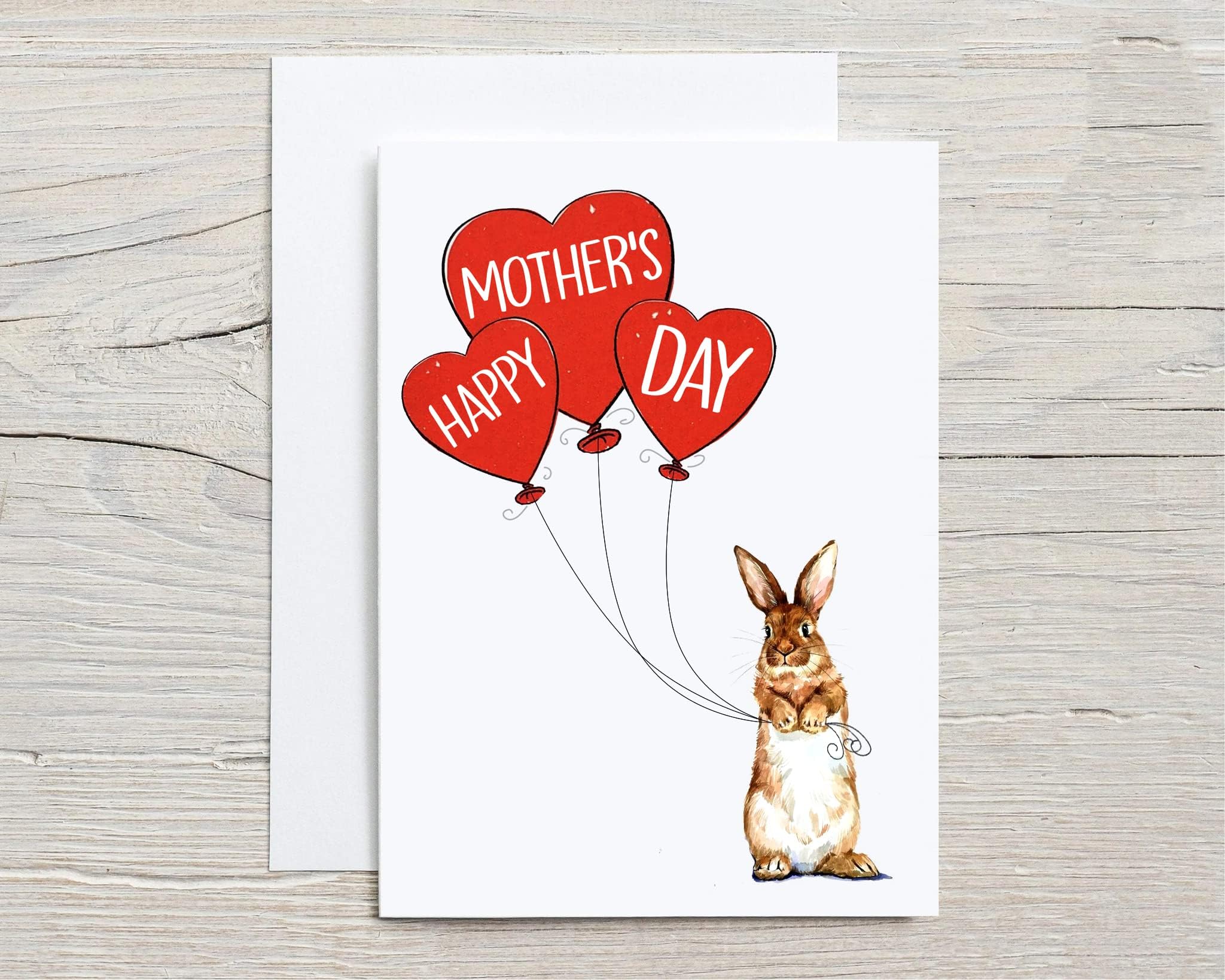 TinesaHappy Mother's Day from your Bunny cute Card mothers day message dog mom card (Flat 5x7)