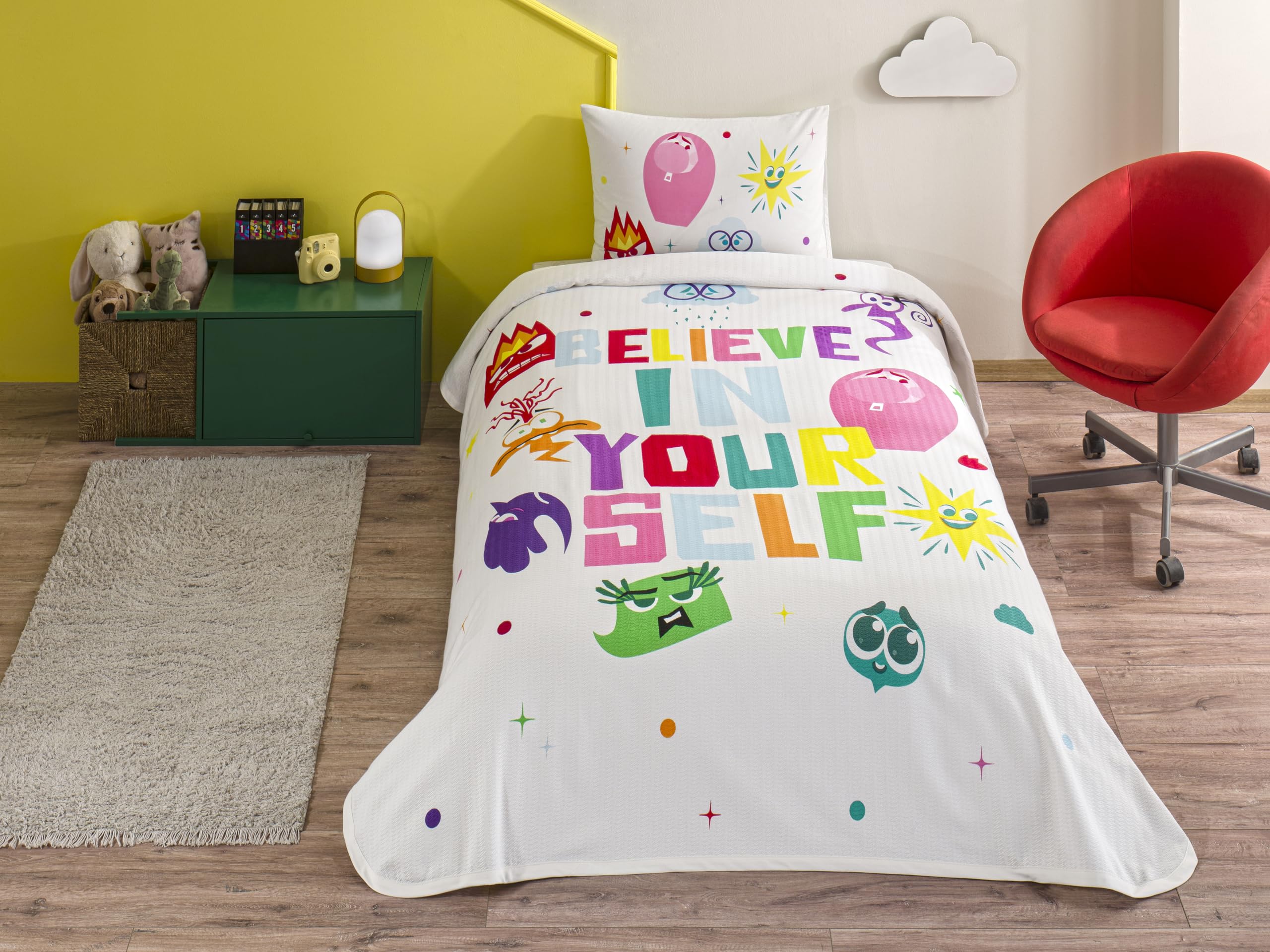 TAÇ Disney Inside Out Standart Pamuk Nevresim Takımı, Çok Renkli, Tek Kişilik