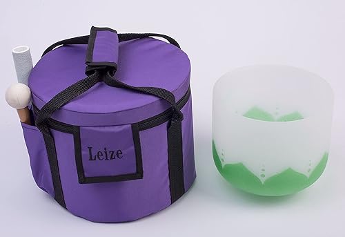 Miniatura 77 de Leize Juego de 7 cuencos de cristal de cuarzo impecables de 6 a 12 pulgadas con fundas de transporte resistentes y mazo de gamuza Blanco