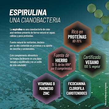Organic Spirulina 500mg - 300 Tablets