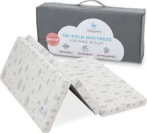 Pack and Play Mattress Topper | 38" x 26" Trifold Soft Foam