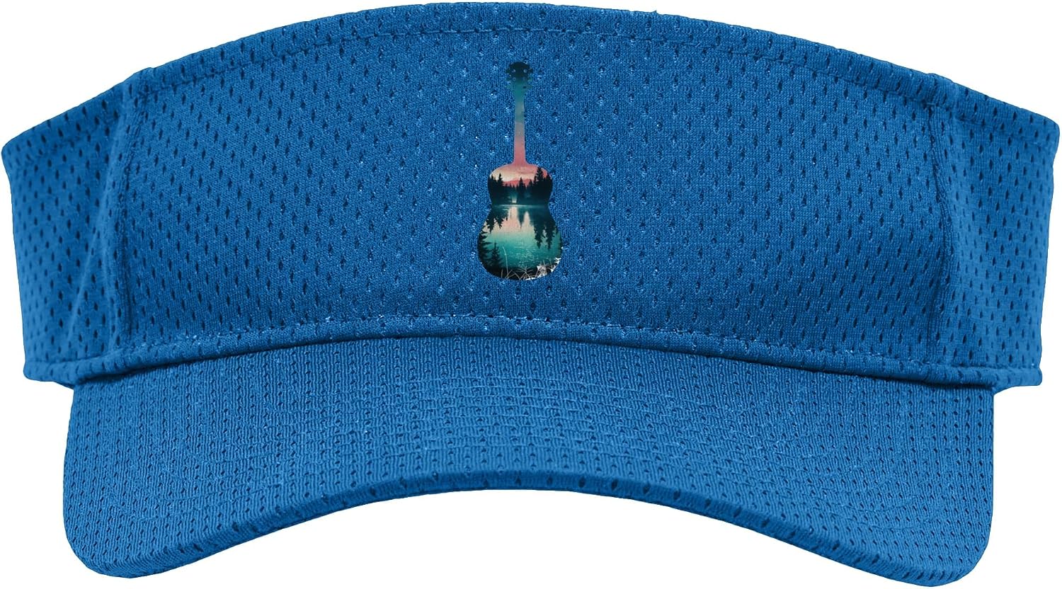Acoustic Guitar Nature Sunset Forest Lake Graphic Sport Sun Visor