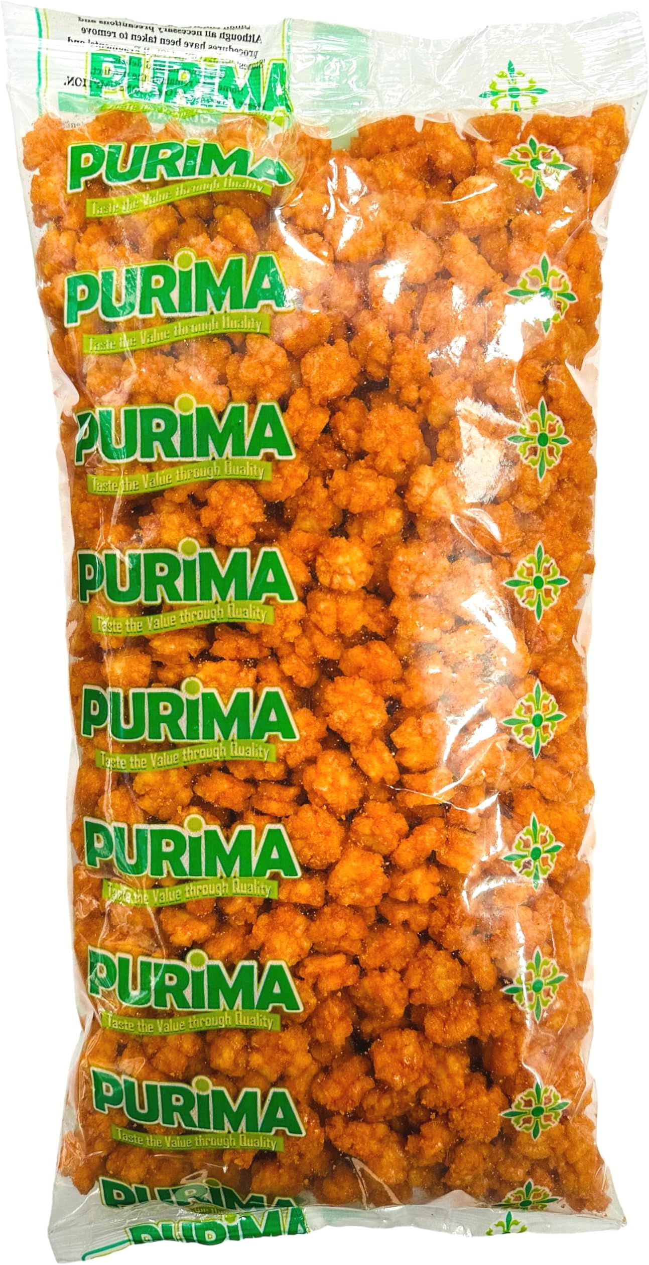 Chilli Rice Crackers 1kg – Hot Crunchy Crispy Sweet & Spicy Flavour - Ready to Eat – Fried Thai Rice Cracker Snack – Large Bulk Bag Chili Snacks – Mini Bite Sized Senbei Bites - Vegan - PURIMA