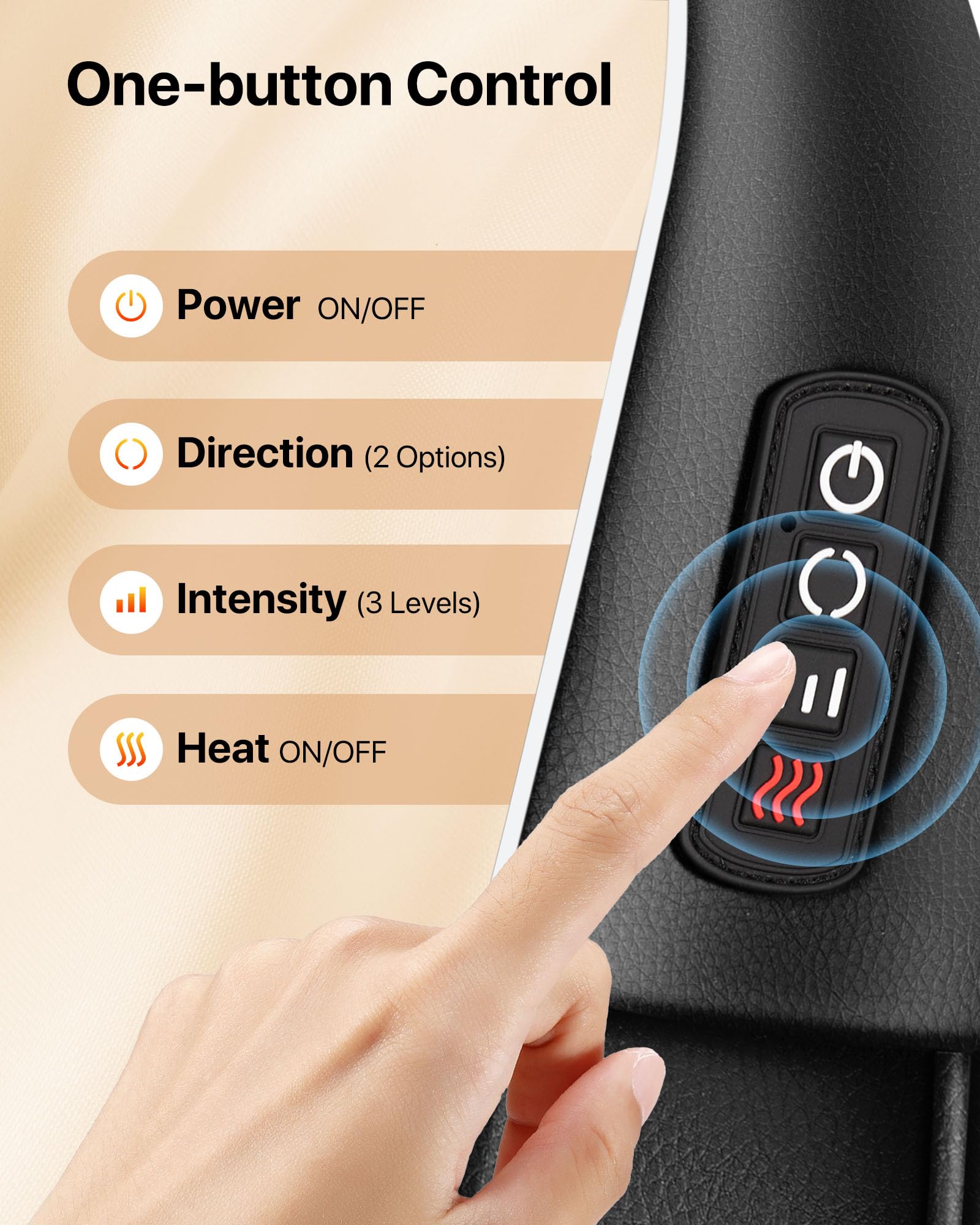 Masajeador Shiatsu de espalda y cuello con calor, almohada eléctrica ALLJOY de tejido profundo 3D, para aliviar el dolor de cuello, uso cómodo en la oficina en casa, idea de regalo para papá, mamá