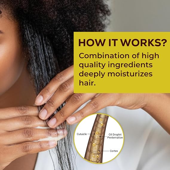 Emu Oil Hair Moisturizer for Black Women & Men | 4C Hair Products | Natural Hair Growth | For Healthier, Stronger, Thicker - Coils, Curls, Edges, Locs | 8oz Jar