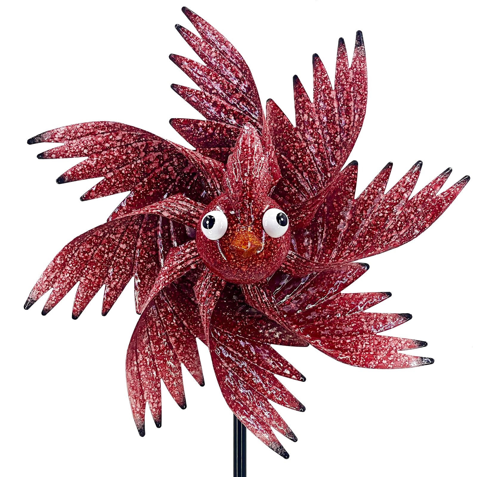 Molinillo de viento de metal para decoración de pájaros, para patio, césped y jardín, 42.5 pulgadas