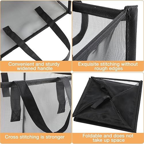 Miniatura 3 de Zopeal 6 cestas emergentes para ropa sucia de 12.6 pulgadas, pequeñas cestas plegables con asas, cesta de malla portátil, canasta plegable de una