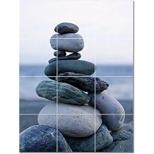 Rocks Ceramic Tile Wall Mural AMZ500924-45M. 24" W x 30" H Using 20 6" x 6" Ceramic Tiles