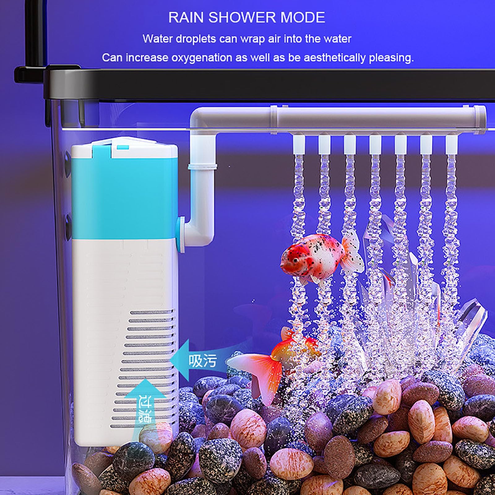 Aquarium avec Filtre Et Lumière, Kit Complet D'aquarium LED pour Petits Poissons, Betta, Chambre d'enfant, Bureau(Medium)