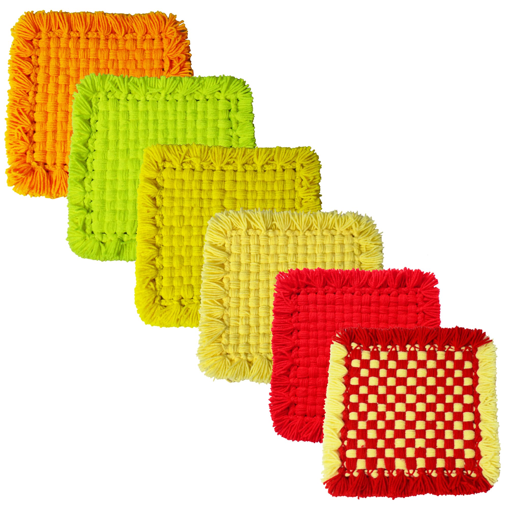 CRM TRADERS Handcraft Decorative Woolen Pooja Asan for Temple Idol 21 x 22 CM-image-16