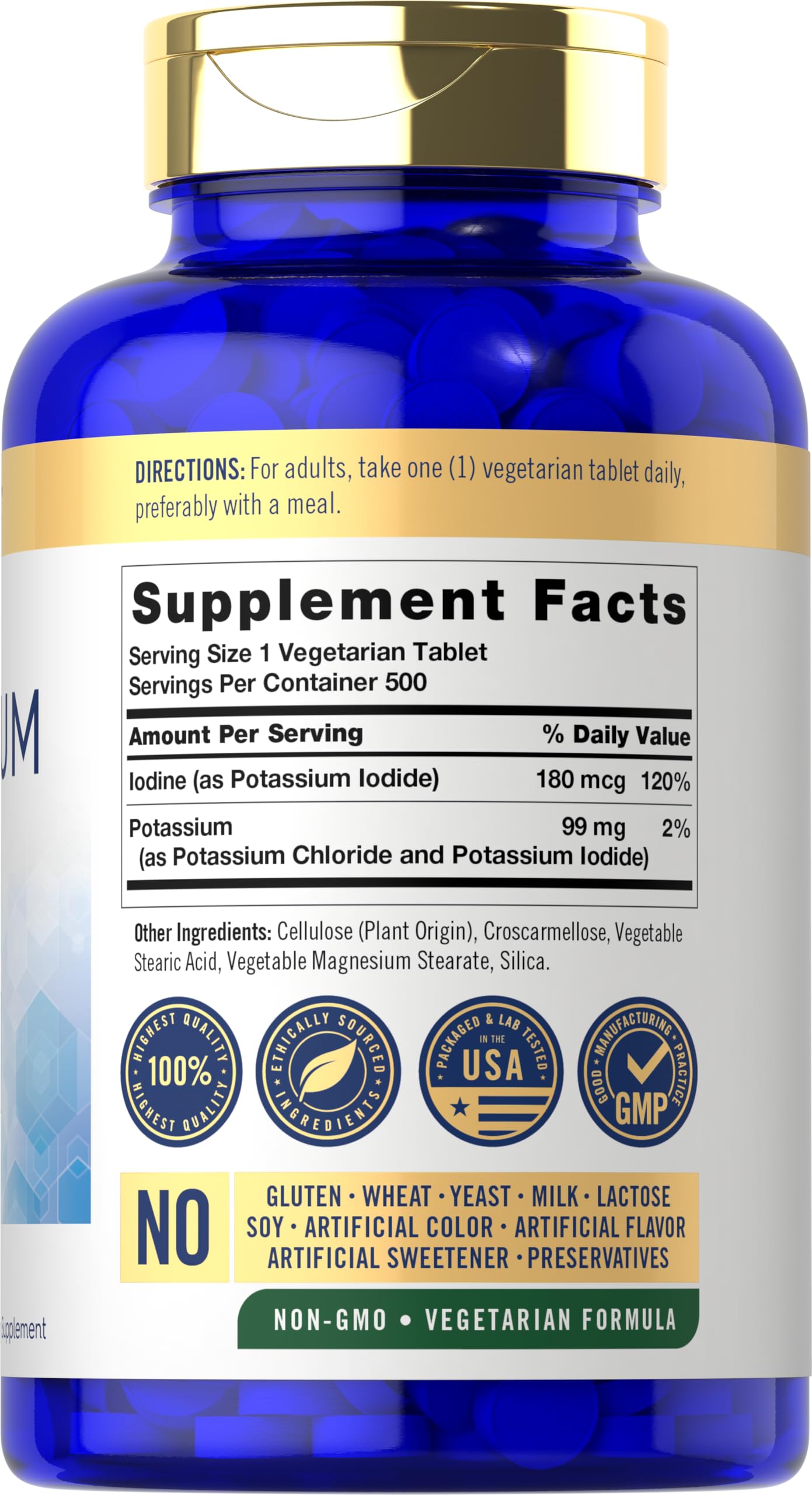Carlyle Potassium Plus Iodine | 99mg | 500 Tablets — Amazon image 2