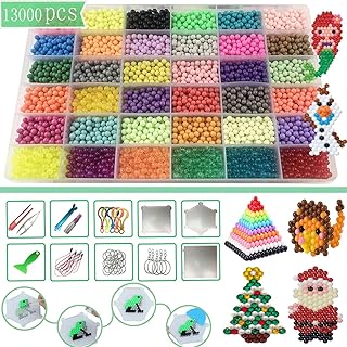 Perle a eau,Perles Collantes,36 Couleurs 13000 Perles avec Kit Complet,DIY Kit de Loisirs Créatifs Perles d'eau avec Accessoires Enfant Cadeau pour Anniversaire Noël