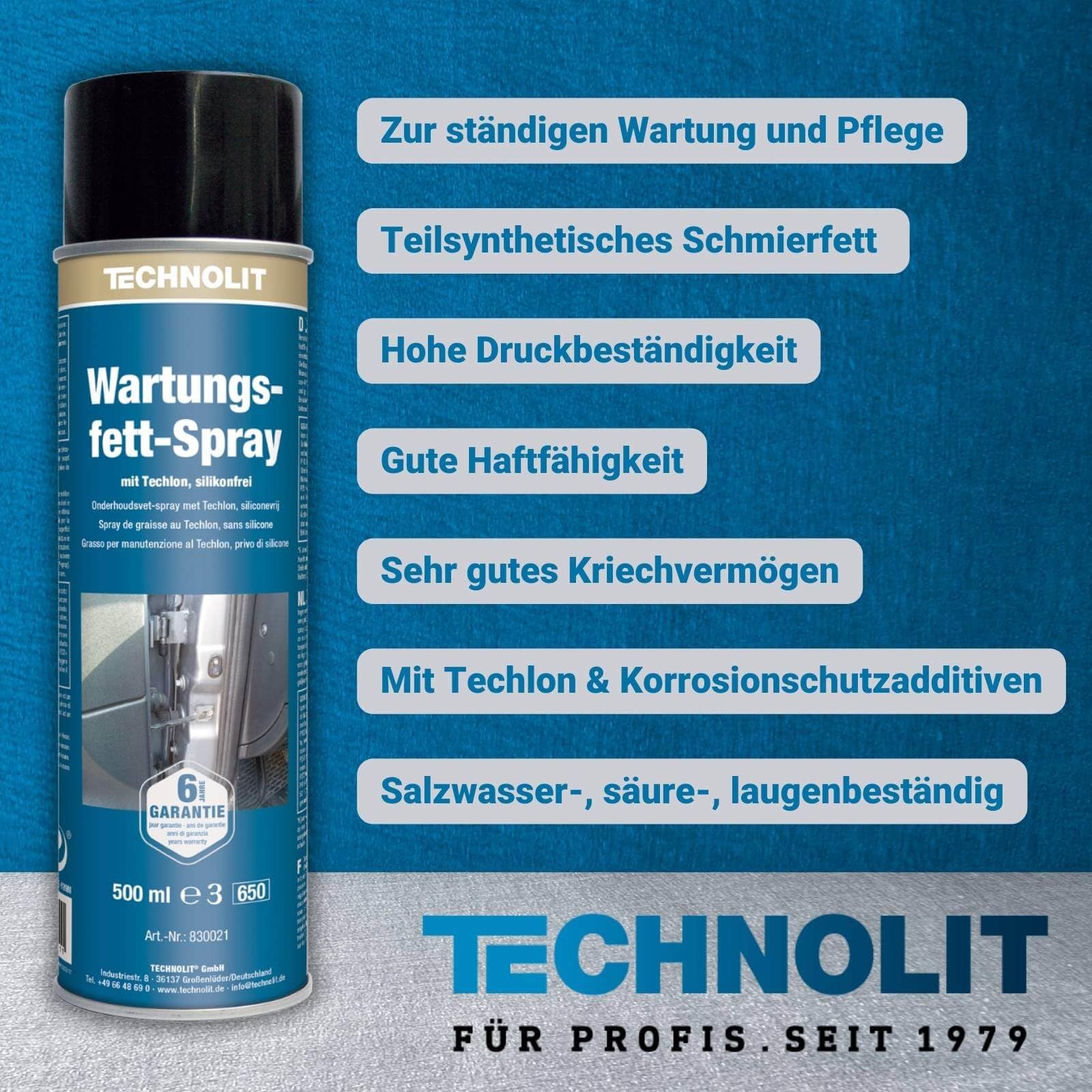Produktbild von TECHNOLIT WL50 Multi-Spray 500ml – Universelles Schmiermittel, Rostschutz & Reiniger In Einem
