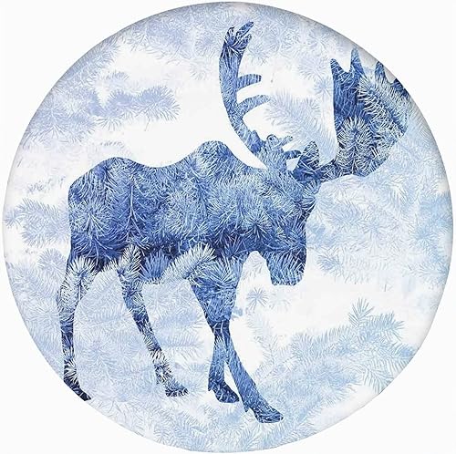 Funda de mantel ajustable redonda de alce, diseño de agujas de pino, árbol de abeto, con borde elástico, XXL, para mesa redonda de 24 a 28 pulgadas disponible en Yaxa Colombia
