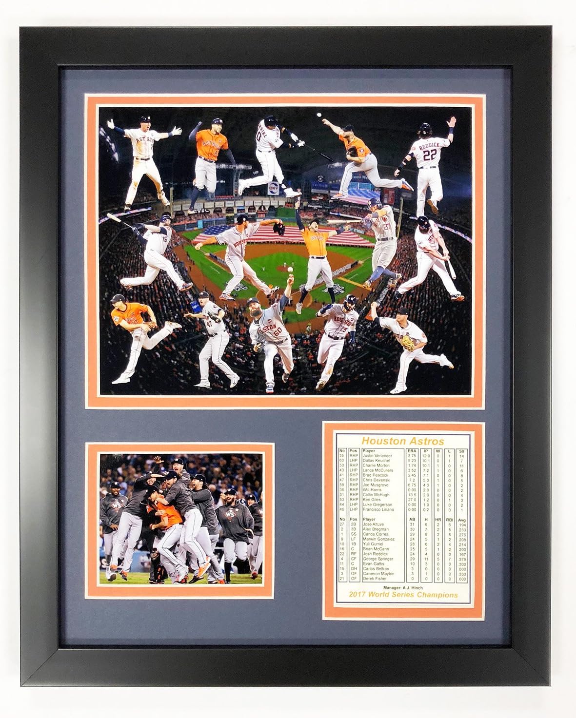 Legends Never Die 2017 MLB Houston Astros World Series Champions Framed Photo Collage, Collage, 12 x 15, (11408U)
