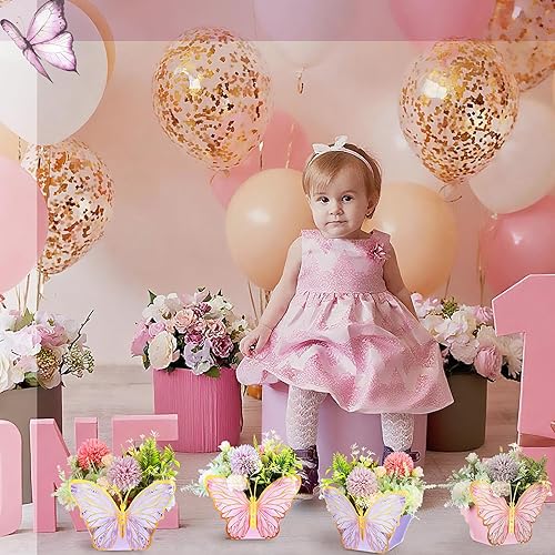 Miniatura 4 de Wettarn 12 centros de mesa de mariposa para baby shower para mesas, decoraciones de fiesta de mariposa, cajas de flores de mariposa para fiestas de