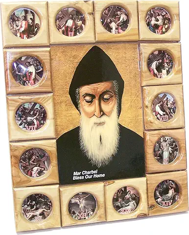 St. Charbel Makhlouf wood plaque