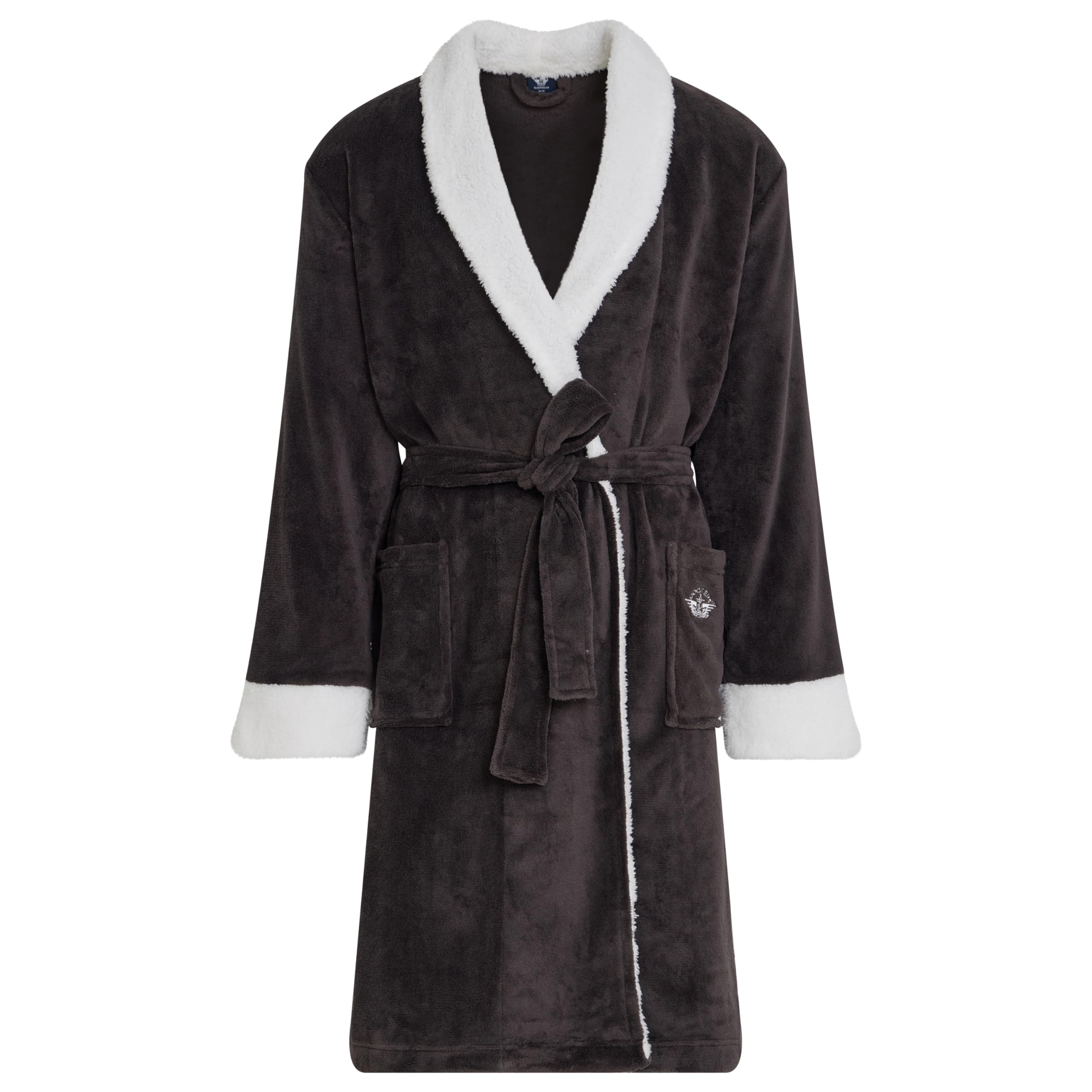 DOCKERS Mens Bath Robe for Men Plush Sherpa Shower Robe with Pockets