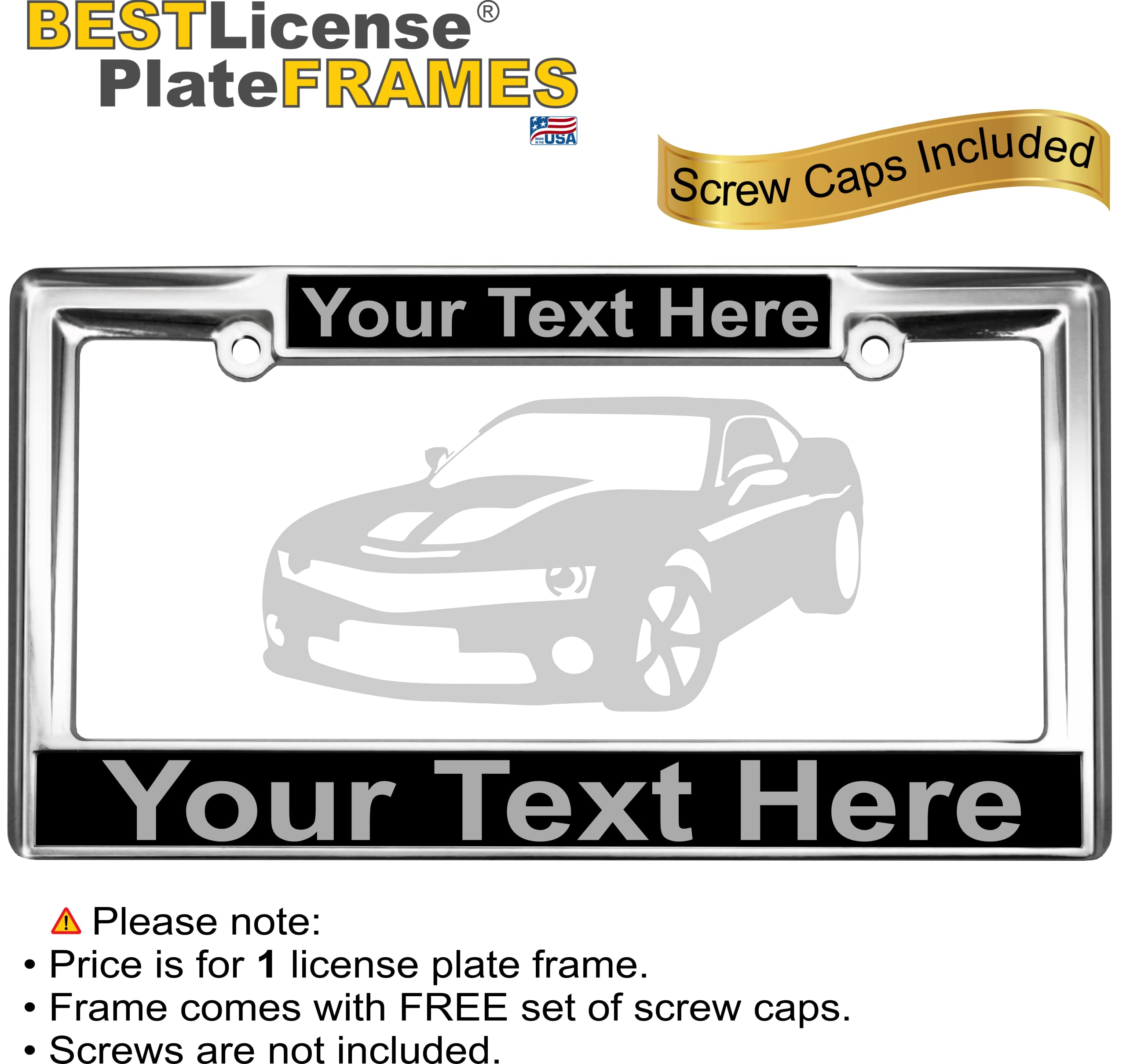 Custom Personalized Heavy Duty Chrome Metal Car License Plate Frame with Free c - Picture 110 of 132