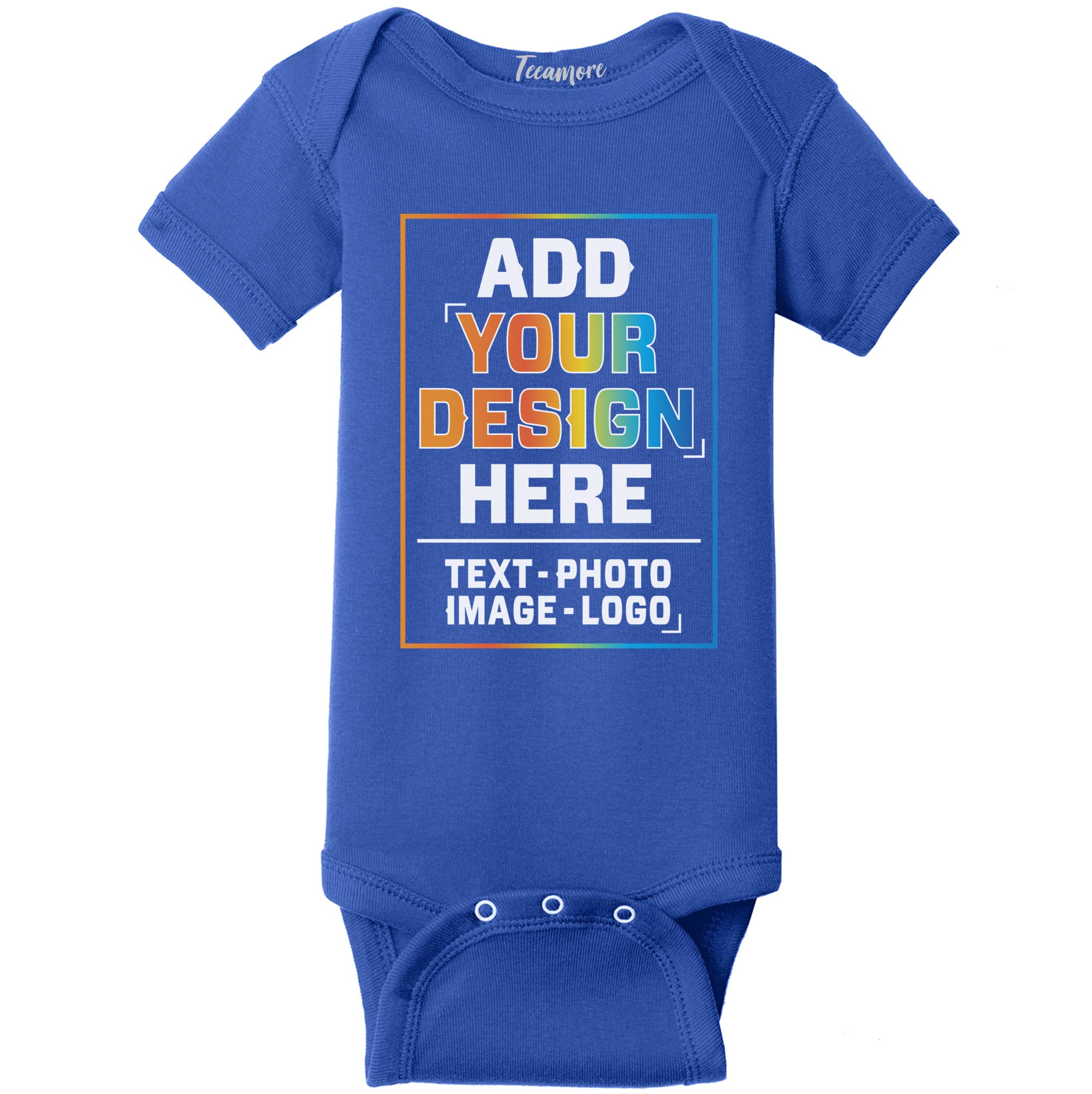 TEEAMORE Custom Front & Back Print T-Shirt Hoodie Sweatshirt Long Sleeve Tank Top with Your Image for Men Women Kids Baby