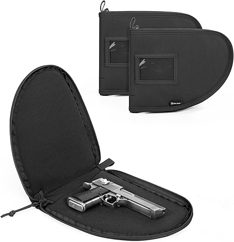 DSLEAF Paquete de 2 fundas para pistola, alfombra suave con forro de terciopelo grueso para caza, campo de tiro y deportes