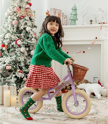 Vista 36 de ACEGER Bicicleta de equilibrio para niños de 12 pulgadas con canasta, sin pedales, para aprendizaje temprano, fuerza de piernas y equilibrio