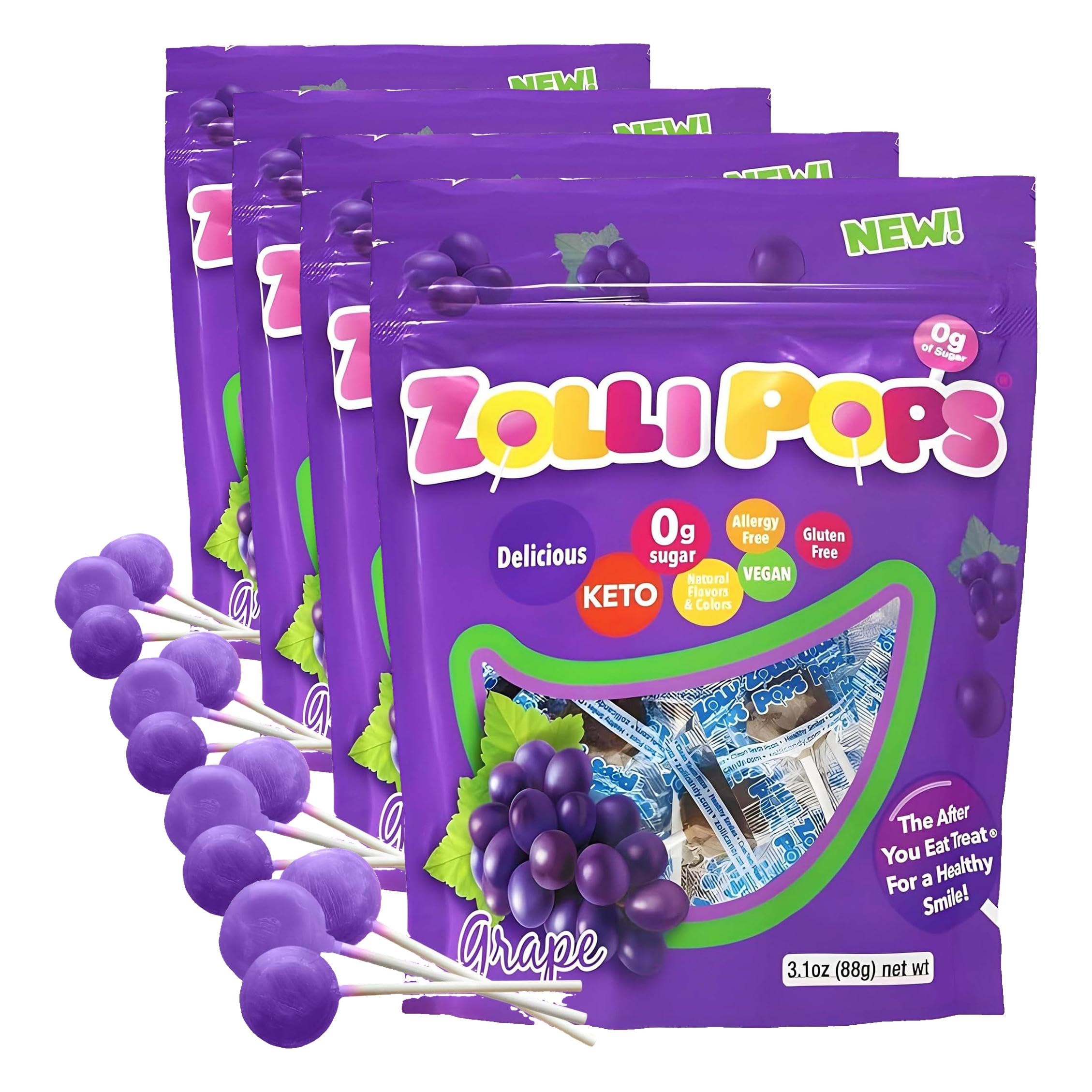 Amazon.com : Zollipops Clean Teeth Lollipops | Anti-Cavity, Sugar