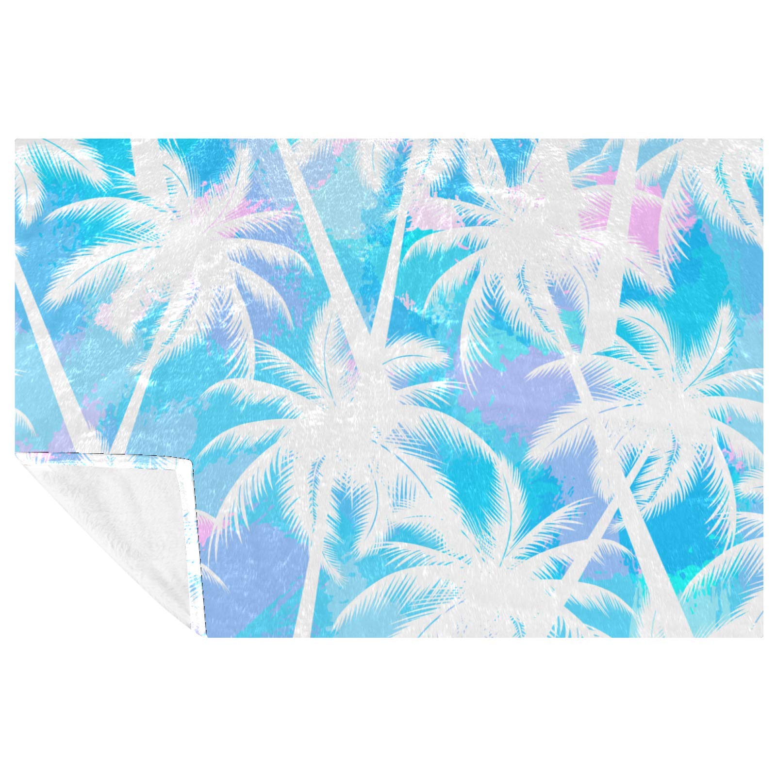 Couverture douce et chaude palmier 150x100 cm pour lit et canapé