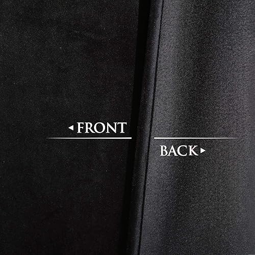 Miniatura 4 de StangH - Cortinas negras de terciopelo de 120 pulgadas de largo para la sala de estar, cortinas extra largas de bolsillo de varilla con aislamiento