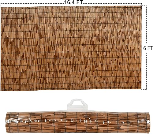 Miniatura 5 de DearHouse Valla de caña natural, valla de caña ecológica, 6 pies de alto x 16.4 pies de largo, pantalla de caña para jardín, valla de privacidad