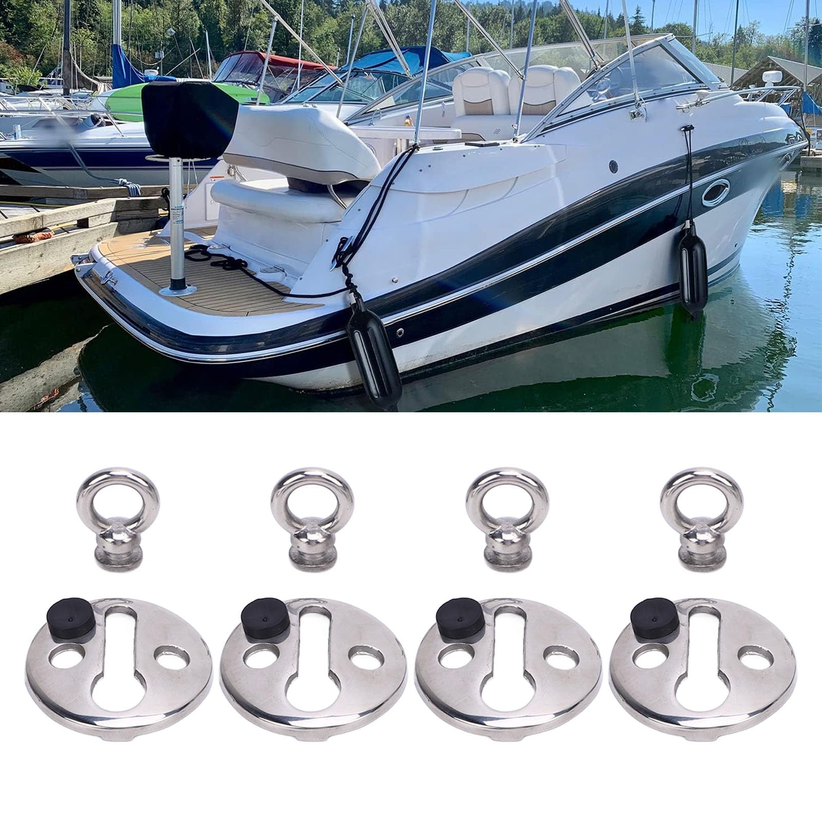 Ganchos Para Defensas De 4PCS Liberación Rápida Acero Inoxidable Pulido Sujetadores Compatibles Con Cuerdas Hasta 0 41 Pulgadas Ideales Para Accesorios Náuticos Como Redes De Pesca O Neveras