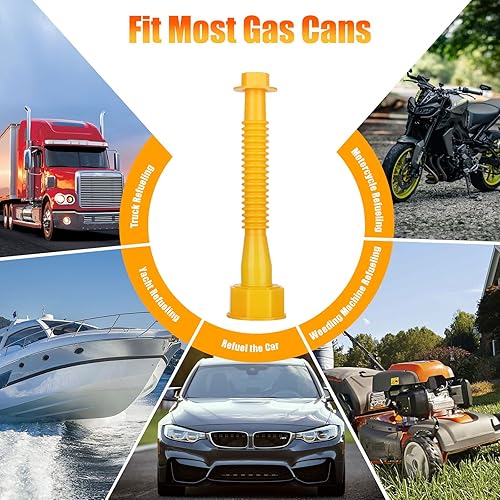 Miniatura 7 de Linkstyle Reemplazo de boquilla de lata de gas, kit de boquilla de lata de gas con tapas de collar de tornillo, kit de boquilla de vertido flexible