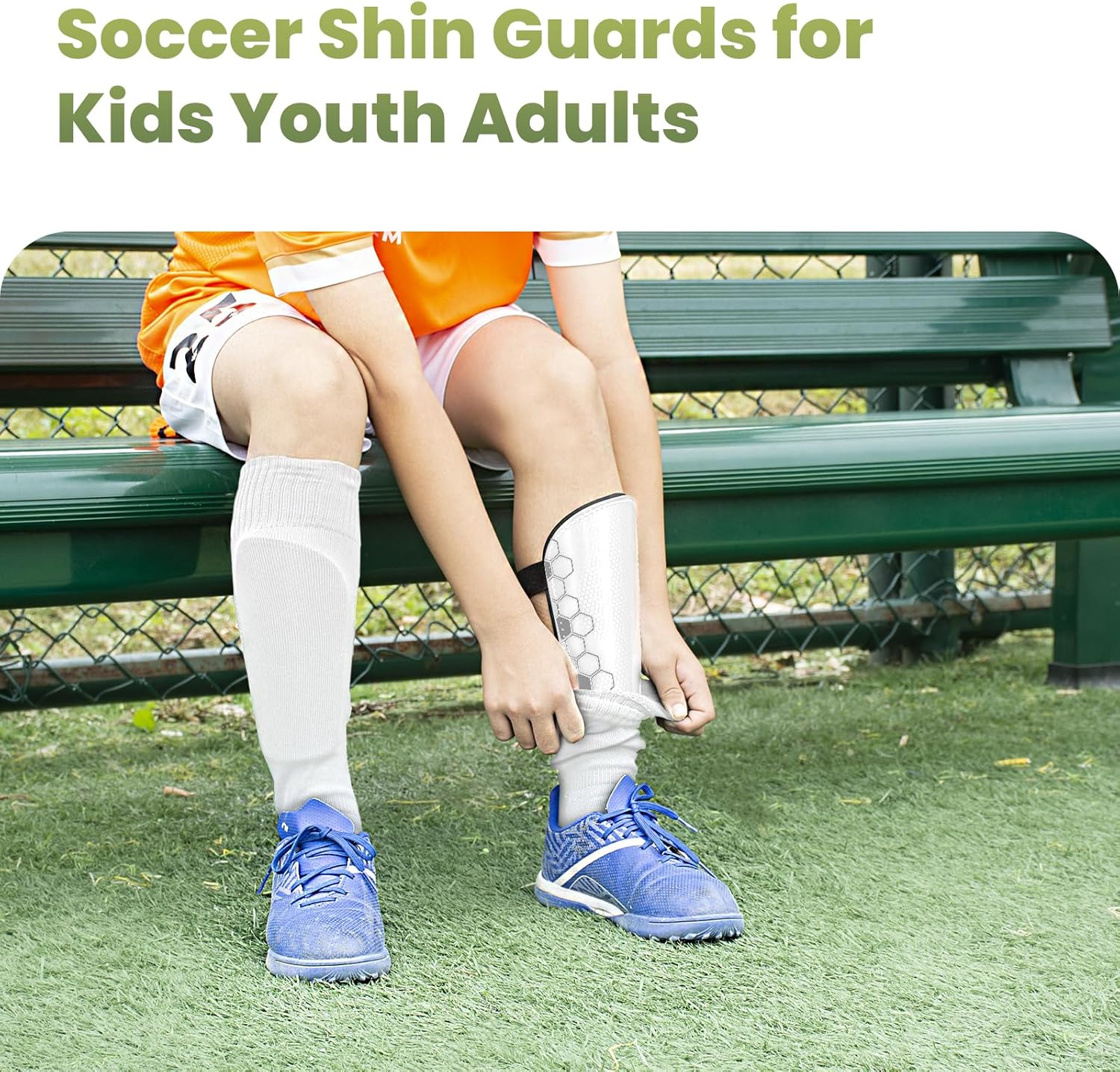 Soccer Shin Guards for Kids Youth Toddler, Shin Defender Shin Guards and Long Soccer Socks for Adults Boys Girls, Shin Pads & Sleeves Equipment - Football Gear for 3 5 4-6 7-9 10-12 Years Old Children - Image 4