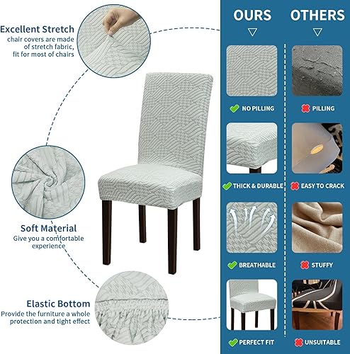 Miniatura 206 de Juego de 6 fundas elásticas para sillas de comedor, extraíbles y lavables, para sillas de comedor, hotel, ceremonia